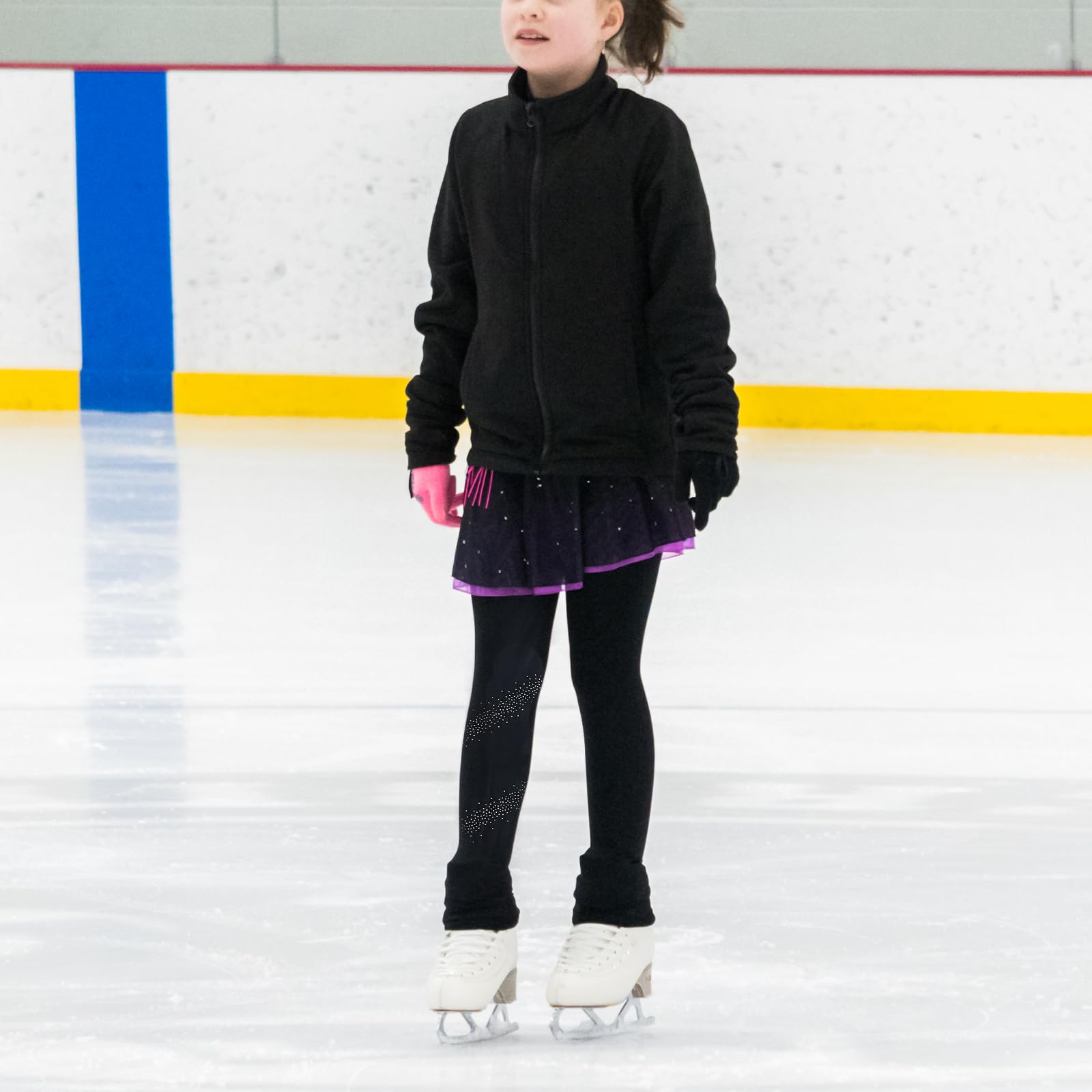 Perfeclan Schlittschuhhose Atmungsaktive Eiskunstlauf Strumpfhose Leggings Mädchen Rollschuh Skating Eislauf Strumpfhose Eiskunstlauf Leggings für Kinder und Erwachsene