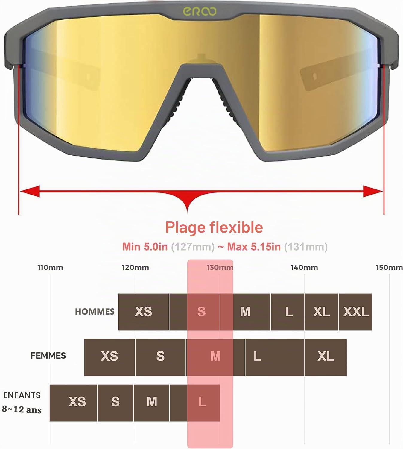Eazyrun Lunettes de sport polarisées pour hommes, femmes, jeunes, idéales pour le softball, le cyclisme, la course à pied, la randonnée