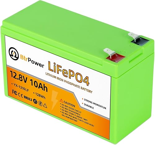 Batería LiFePO4 de 12 V 10 Ah, batería de litio de 12 V con más de 4000 ciclos profundos, BMS de 10 A integrada, perfecta para montar en juguetes,