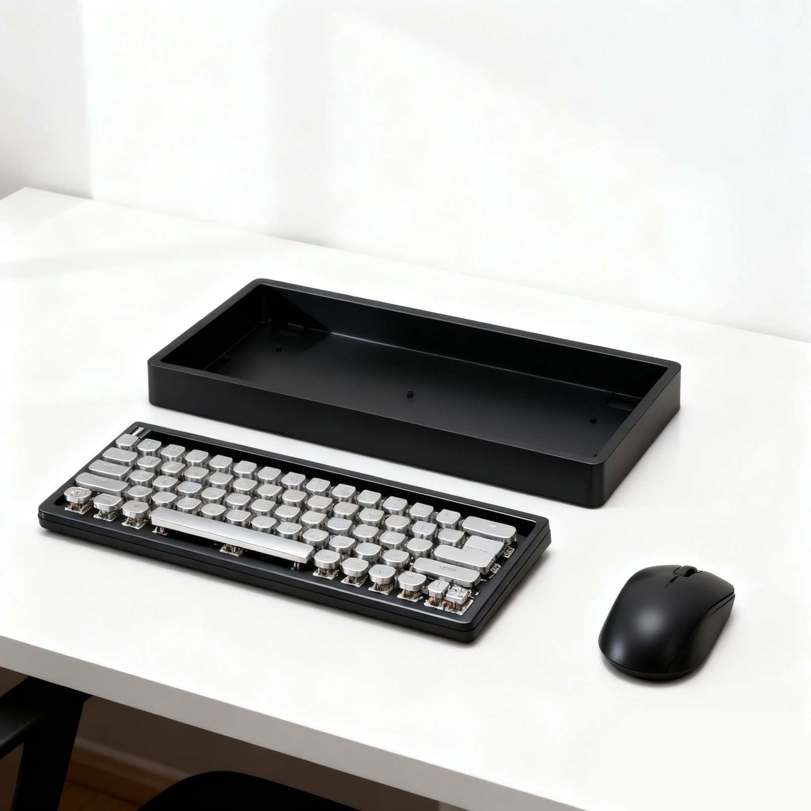 Caja de Teclado de Aluminio Personalizable de 61 Teclas Caja de teclados mecánicos para Juegos Accesorios Resistentes Calor para Ahorrar Espacio Aluminio de Resistencia