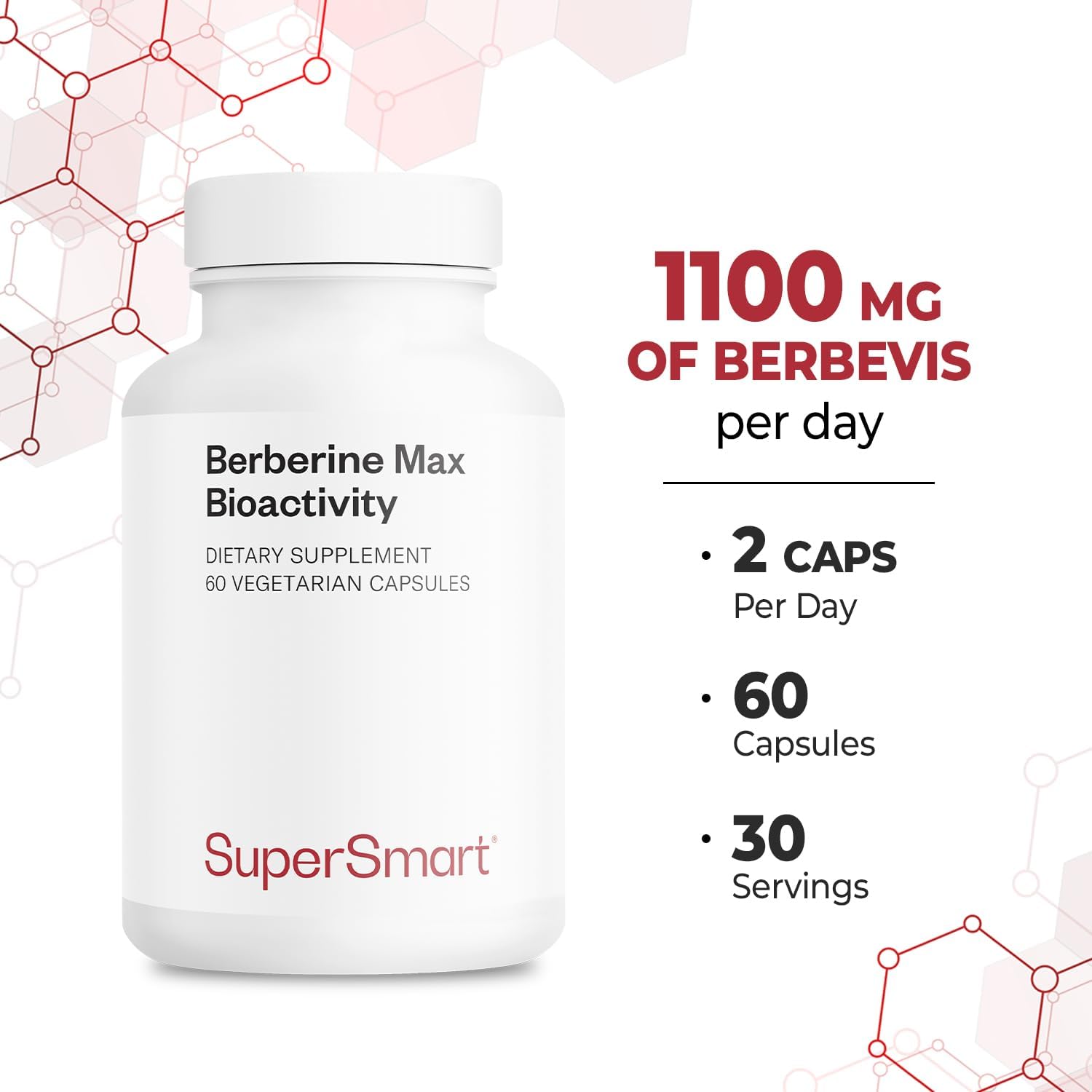 Supersmart Berberine Max Bioactivity - High-Bioavailability Berberine Phytosome Supplement - Patented Berbevis Extract | Vegan & Gluten Free - 60 Vegetable Capsules - Image 4