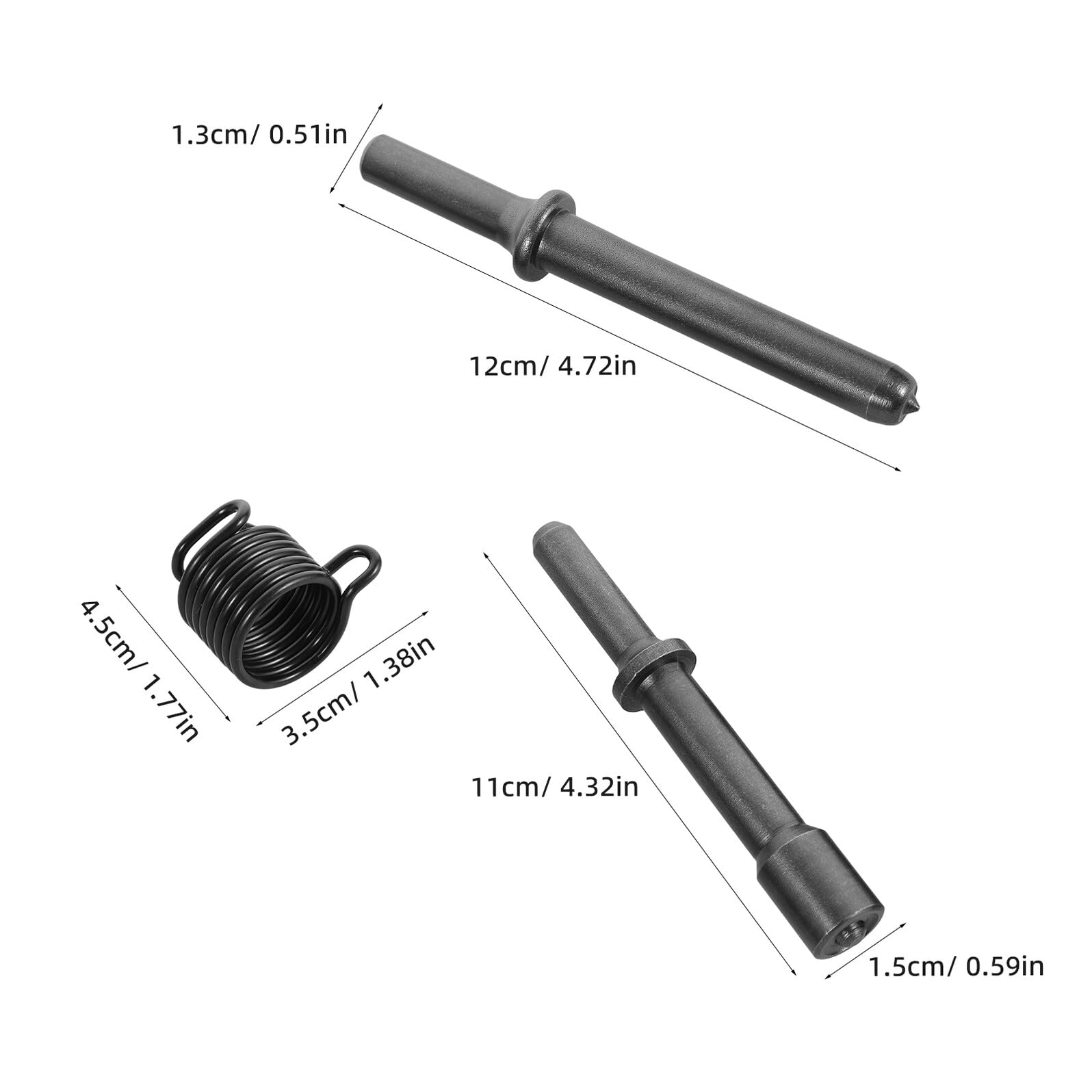 Alipis Set Utensili per Martello Pneumatico con Punte Scalpello e Molle Antivibrazione Kit 7 Pezzi per Rivetti Semi-Cavi e Solidi Accessori Resistenti per Lavori di Levigatura e