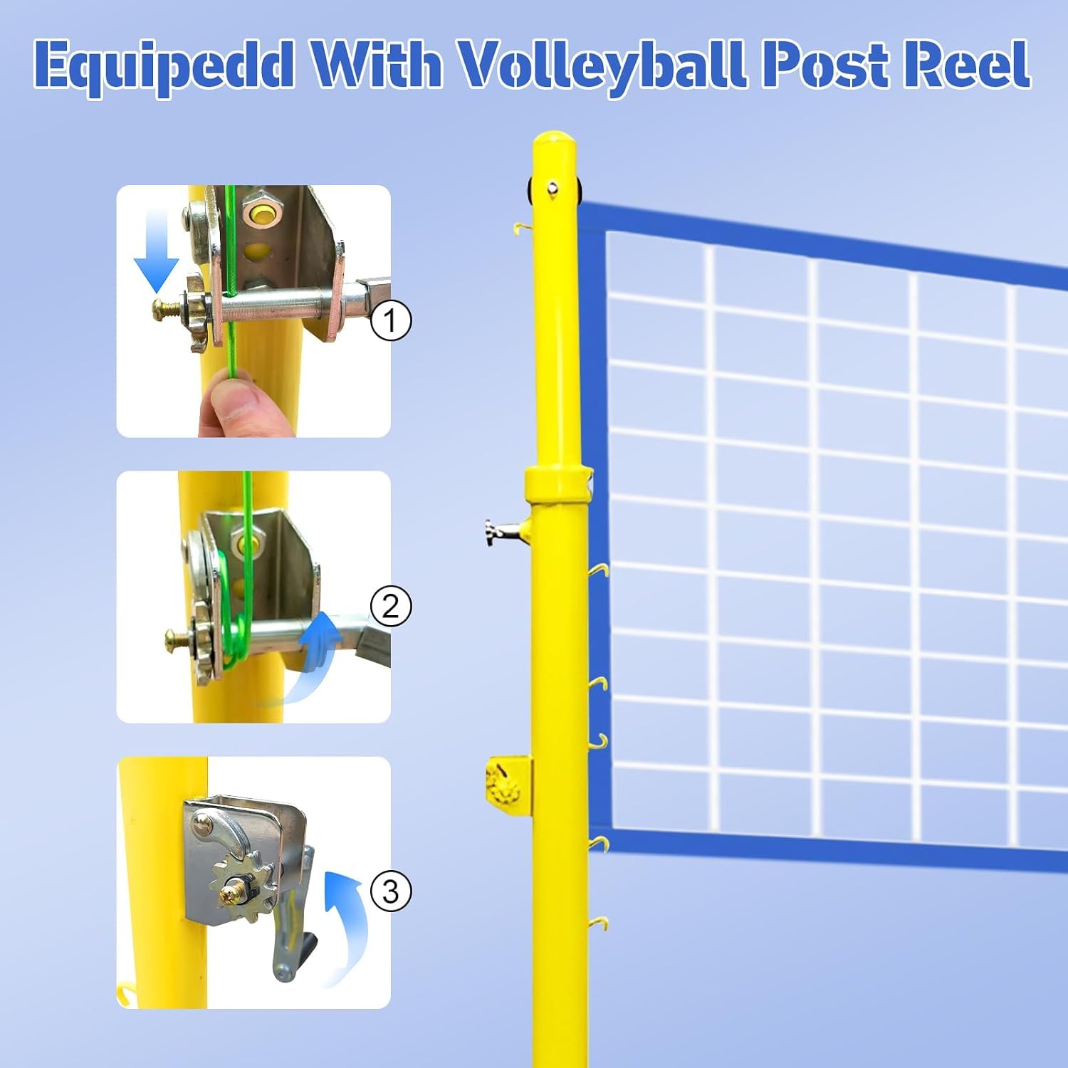 Postes De Voleibol para Jardín, Red De Voleibol con Postes, Poste De Voleibol De 4 Alturas Ajustables con Red De Voleibol/bádminton para Interiores Y Exteriores.