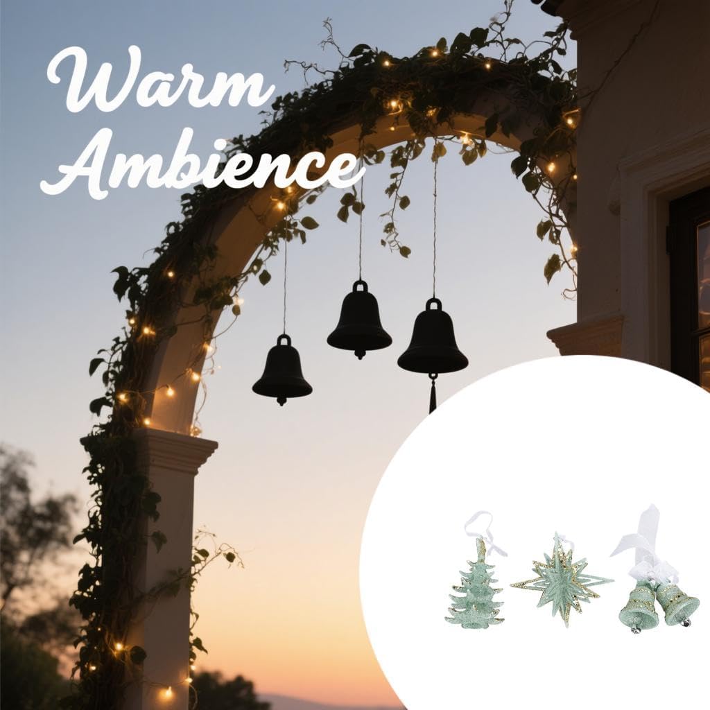 Xmas Hanging Decor Xmas Tree Bell Star Shape Ornaments Innovative Design for Stair Door Escalator Doorway