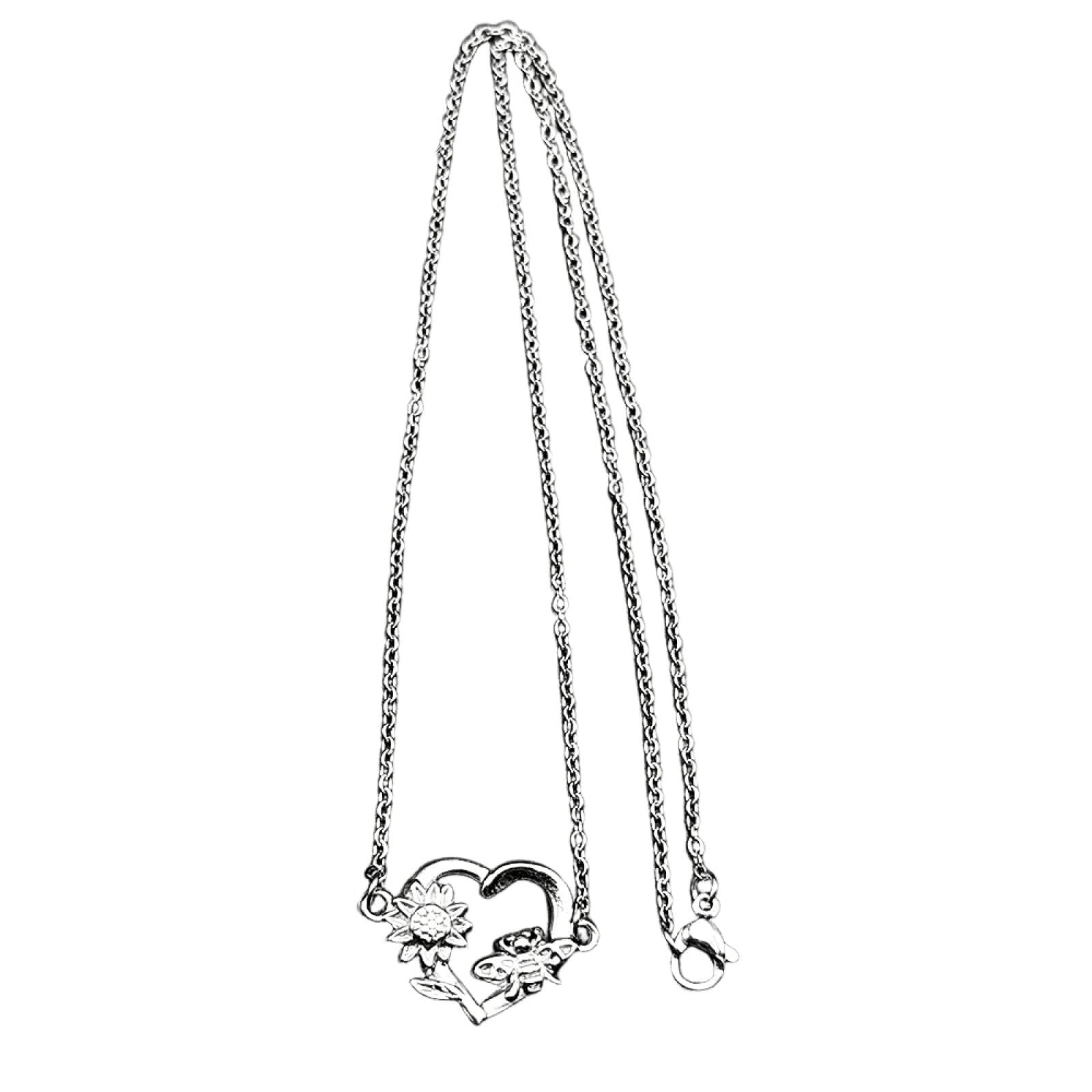 Collier bee love en cœur argenté | Un lien d'amour durable