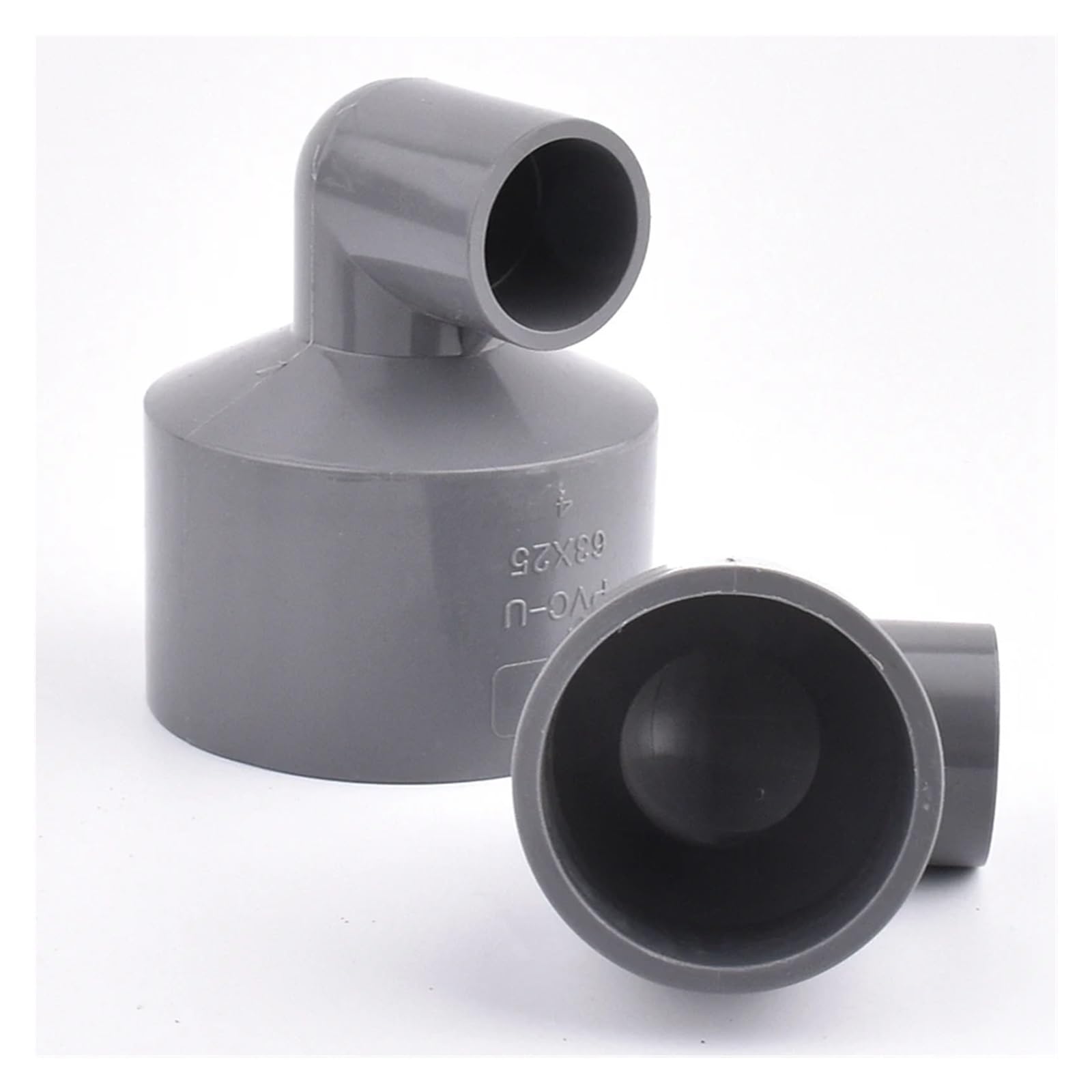 Raccord coudé réducteur en PVC Gris, 25 à 63 mm, Adaptateur for Tuyau d'arrosage de Jardin, Aquarium, raccords de réduction(63x25mm)