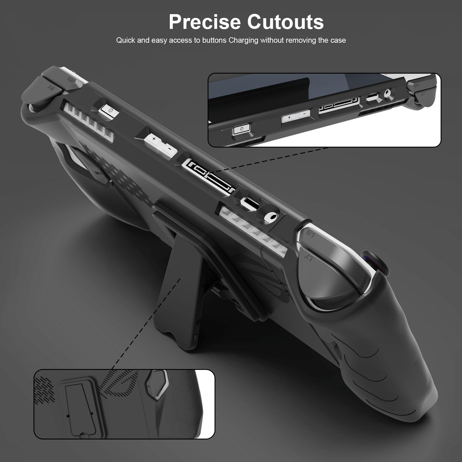 Coque de protection pour Asus ROG Ally avec support et coque avant amovible Accessoires ROG Ally Étui de protection et support en métal inclus