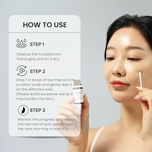 Miniatura 7 de 62LAB Aceite de árbol de té 100% orgánico, suero facial vegano para sebo, piel sensible al acné, hoja de árbol de té australiano orgánica 100%