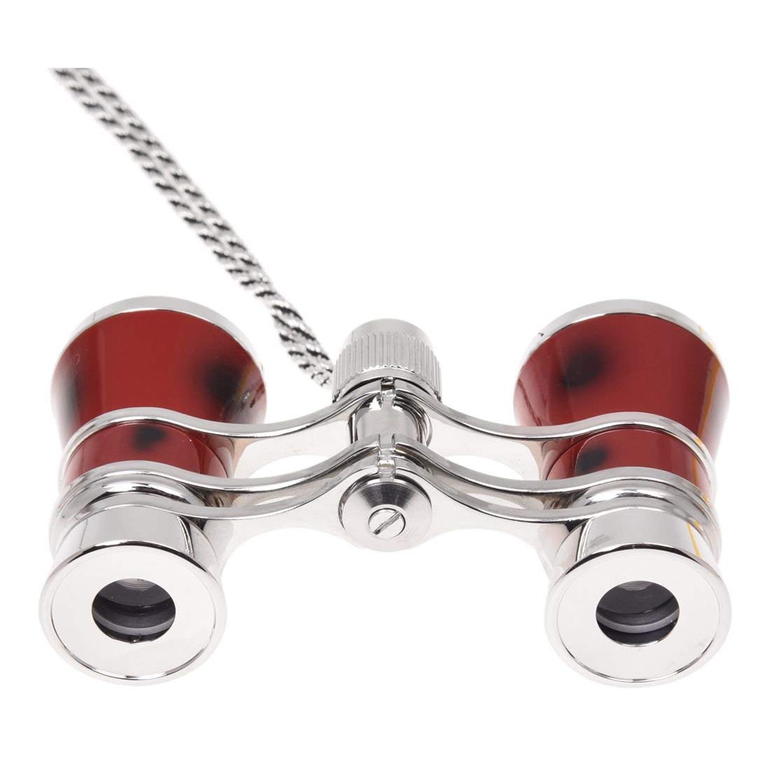 Lunettes de théâtre/opéra exquises 3x25 enduites de Rouge + télescope binoculaire argenté