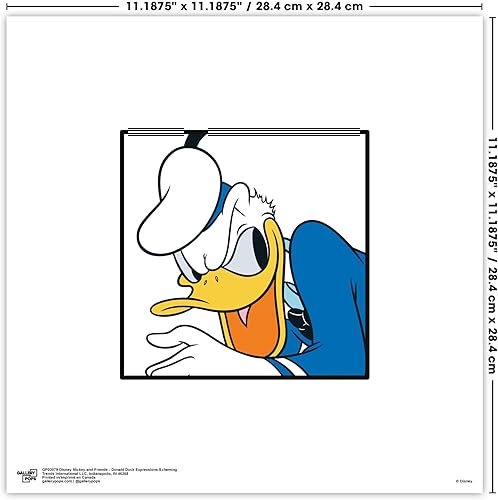 Miniatura 6 de Trends International Gallery Pops Disney Mickey and Friends - Arte de pared esquema de expresiones del pato Donald, versión sin marco, 12 x 12