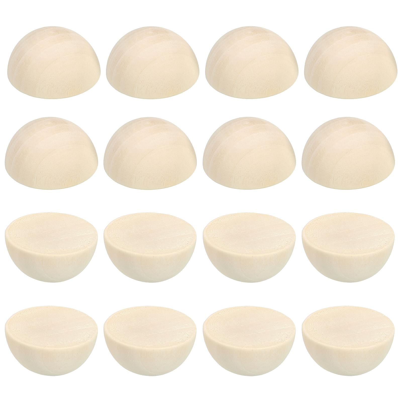 PATIKIL 35mm Half Wood Beads, 50 Pack Unfinished Natural Wooden Beads Round Split Wood Balls for Craft Art Ornaments Painting