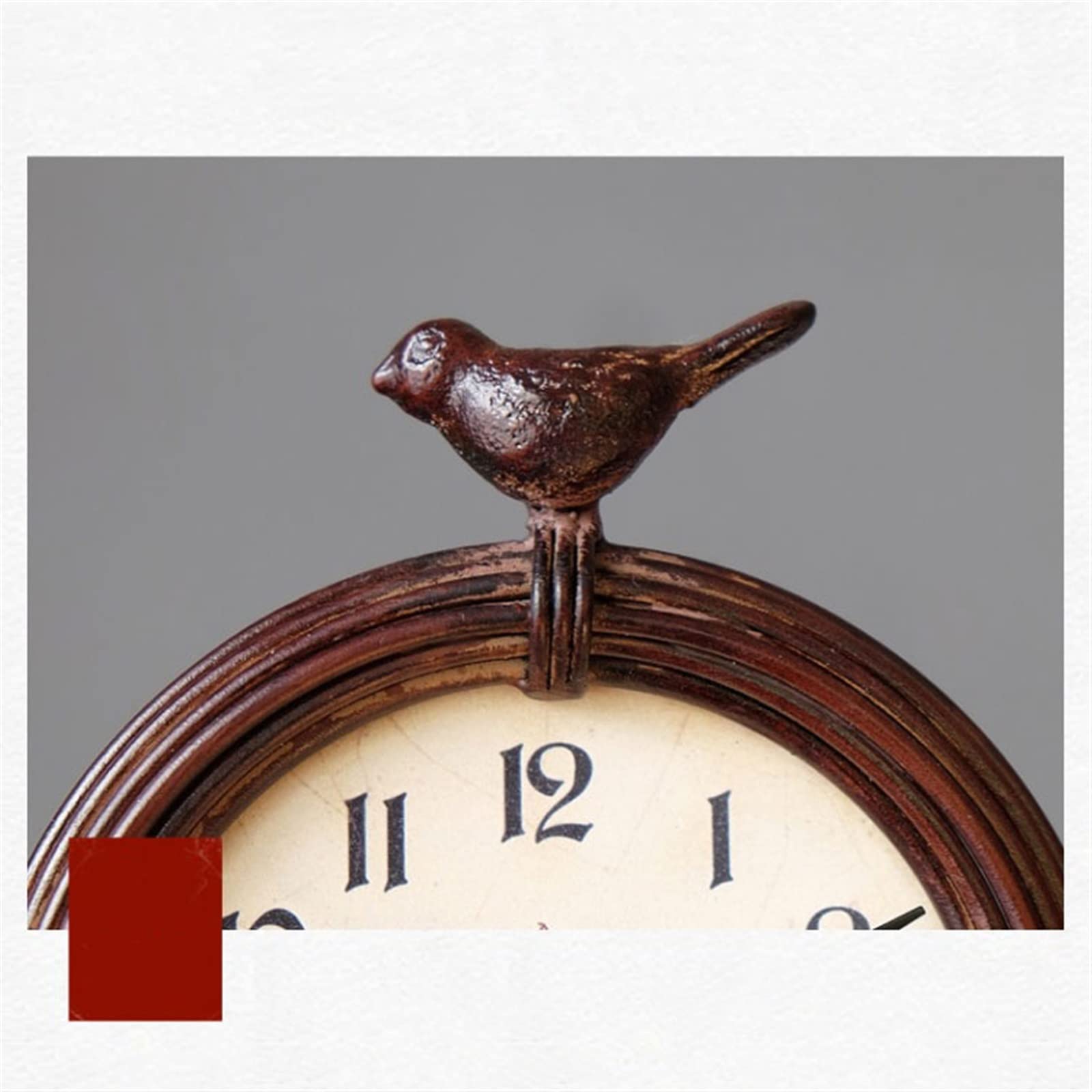 Décorative Horloge rétro en Fer décoration créative Chambre Salon Oiseau modèle Horloge de Bureau décoration nostalgique pour Bureau Chambre Table