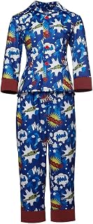 Killing Eve Villanelle Pajamas Cosplay Costume Blue Long Sleeve Two Piece Button Down Pajamas Sleepwear Pj Sets for Women