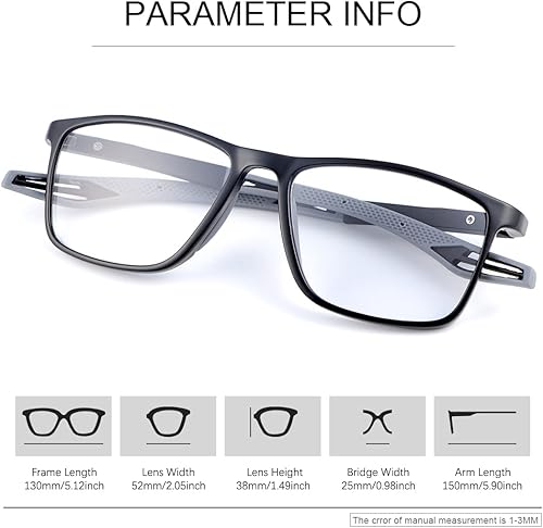 Miniatura 5 de LJIMI Gafas de sol de lectura fotocromáticas progresivas multifocal, bisagras de resorte, lentes de bloqueo de luz azul, lentes de transición para