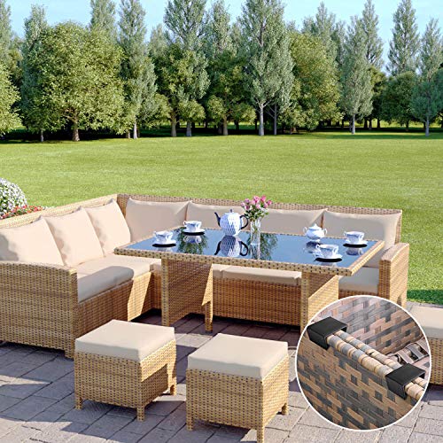 Alinhamento de sofa secional de vime para patio, moveis de exterior, fixadores, grampos, grampos, co