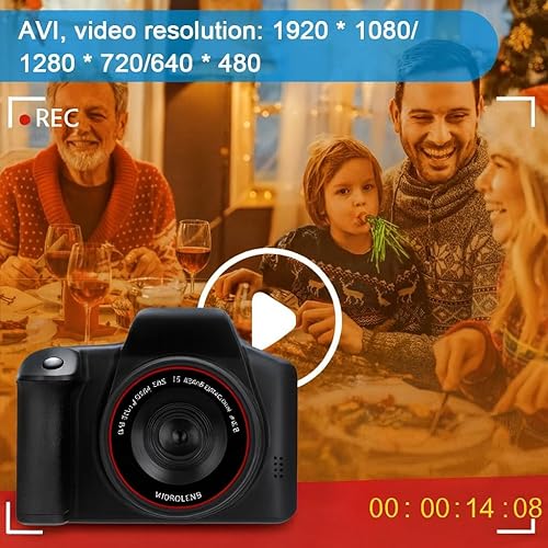 Miniatura 8 de Acuvar Cámara digital, cámara fotográfica de 16 megapíxeles, mini cámara réflex digital, sensor CMOS de 2.4 pulgadas, cámara compacta TFT LCD,