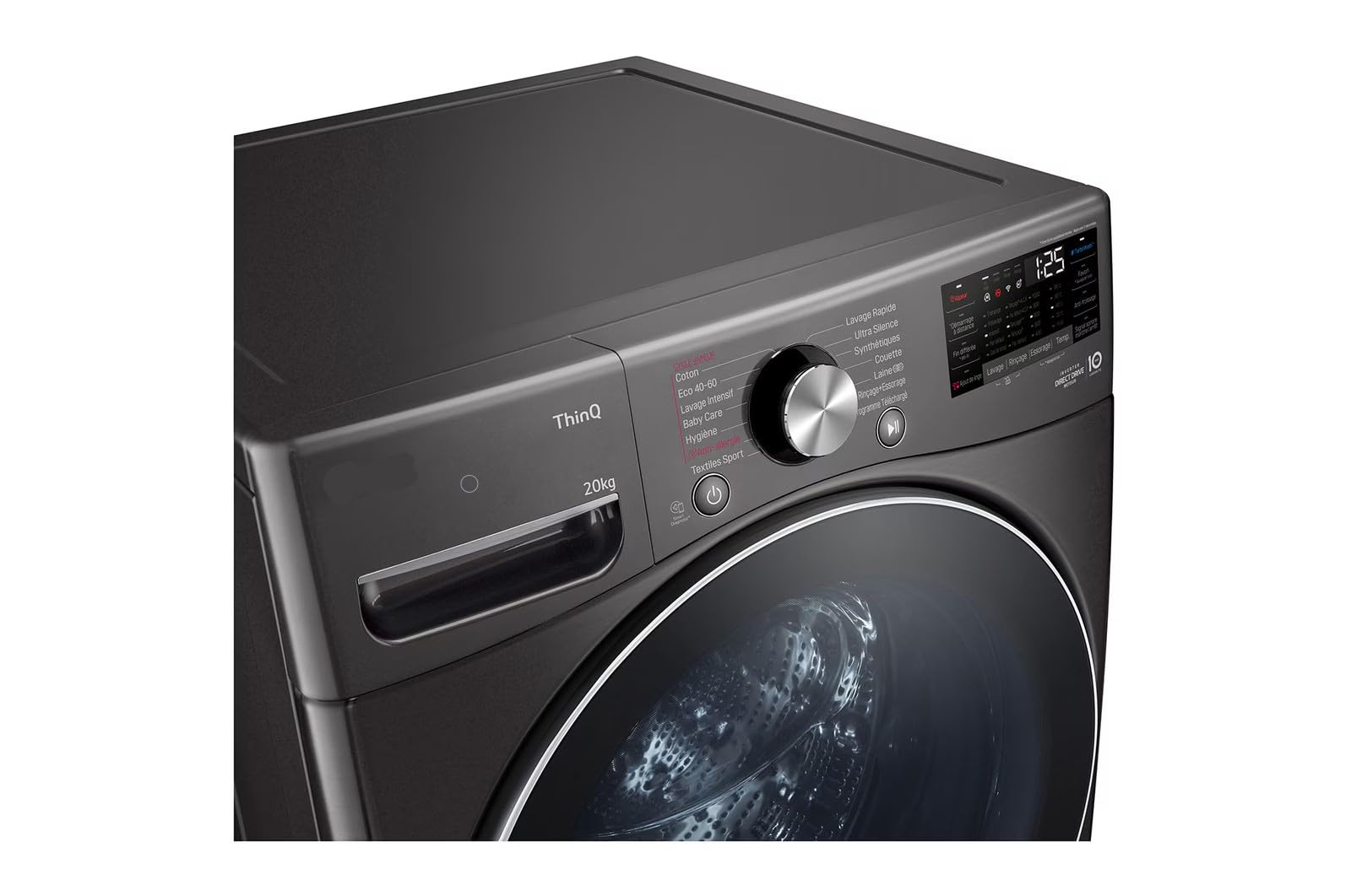 LG F20P12BST Lave-linge Frontal, 20 kg, 1000 tr/min, Classe B, Wi-Fi, Vapeur, 142L
