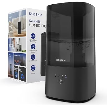 Roeskm Humidifier for Bedroom, Cooling Mist Humidifier for Home, Plants and Baby Room, Quiet Ultrasonic Based with 360 &deg; Nozzl