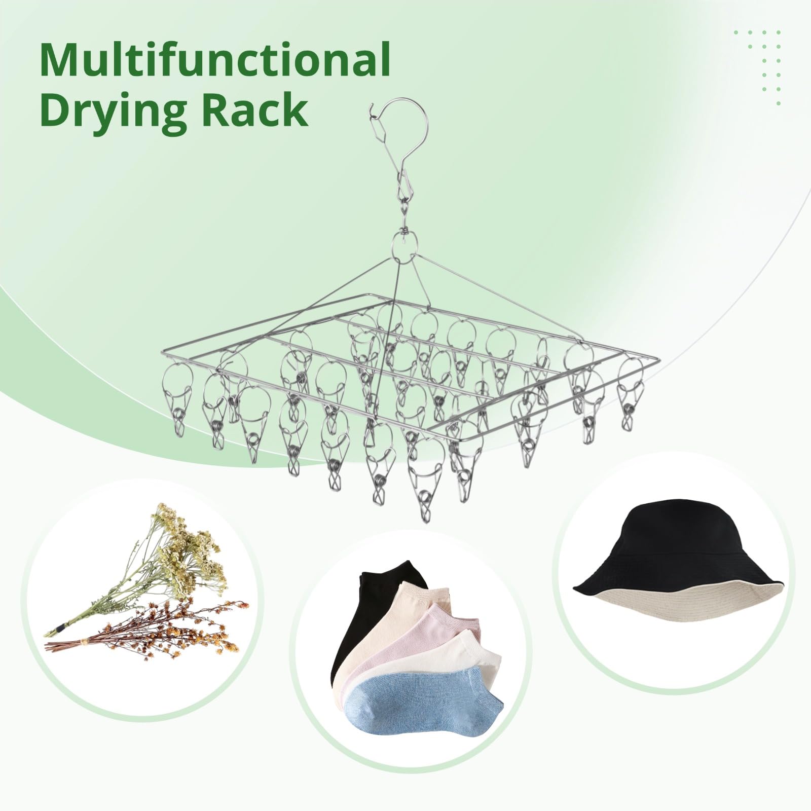 KeaJuidy Séchoir à Herbes à Suspendre à 3 étages En Acier