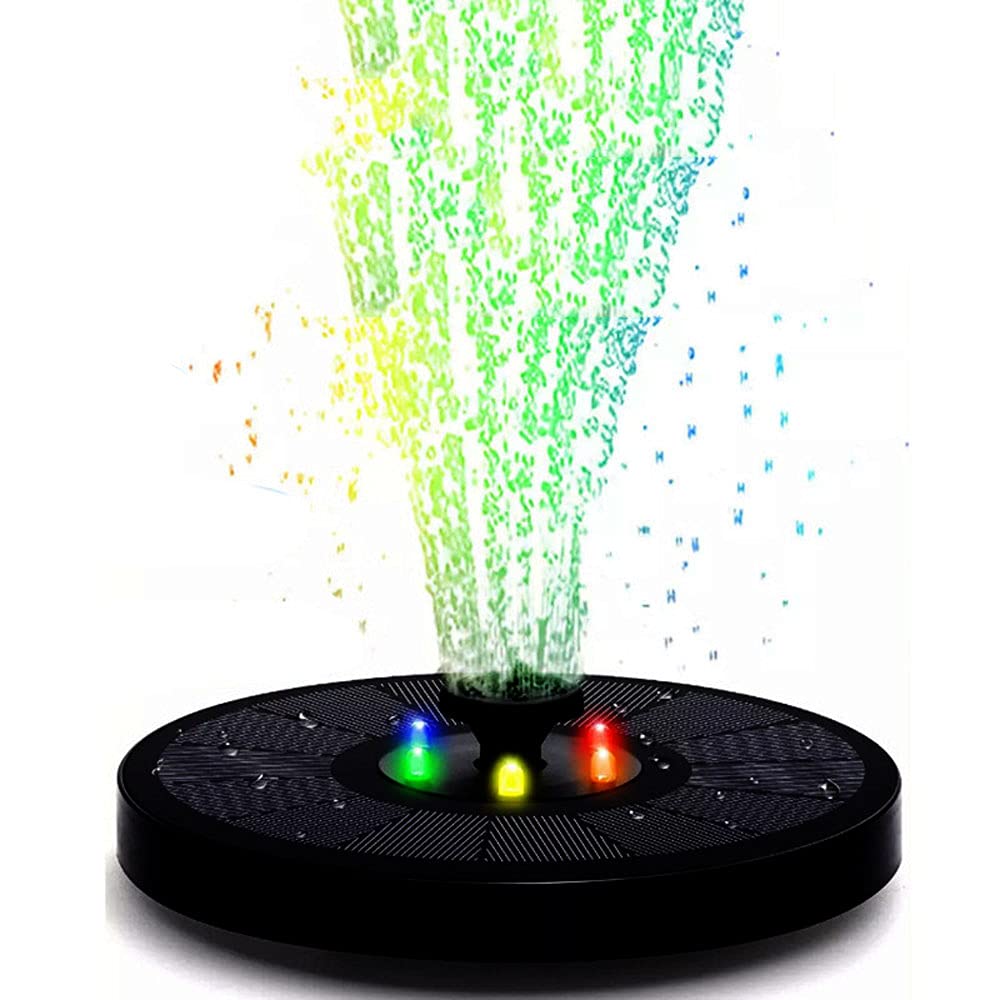 Bomba de fuente solar con luces LED de colores y varias boquillas para estanques