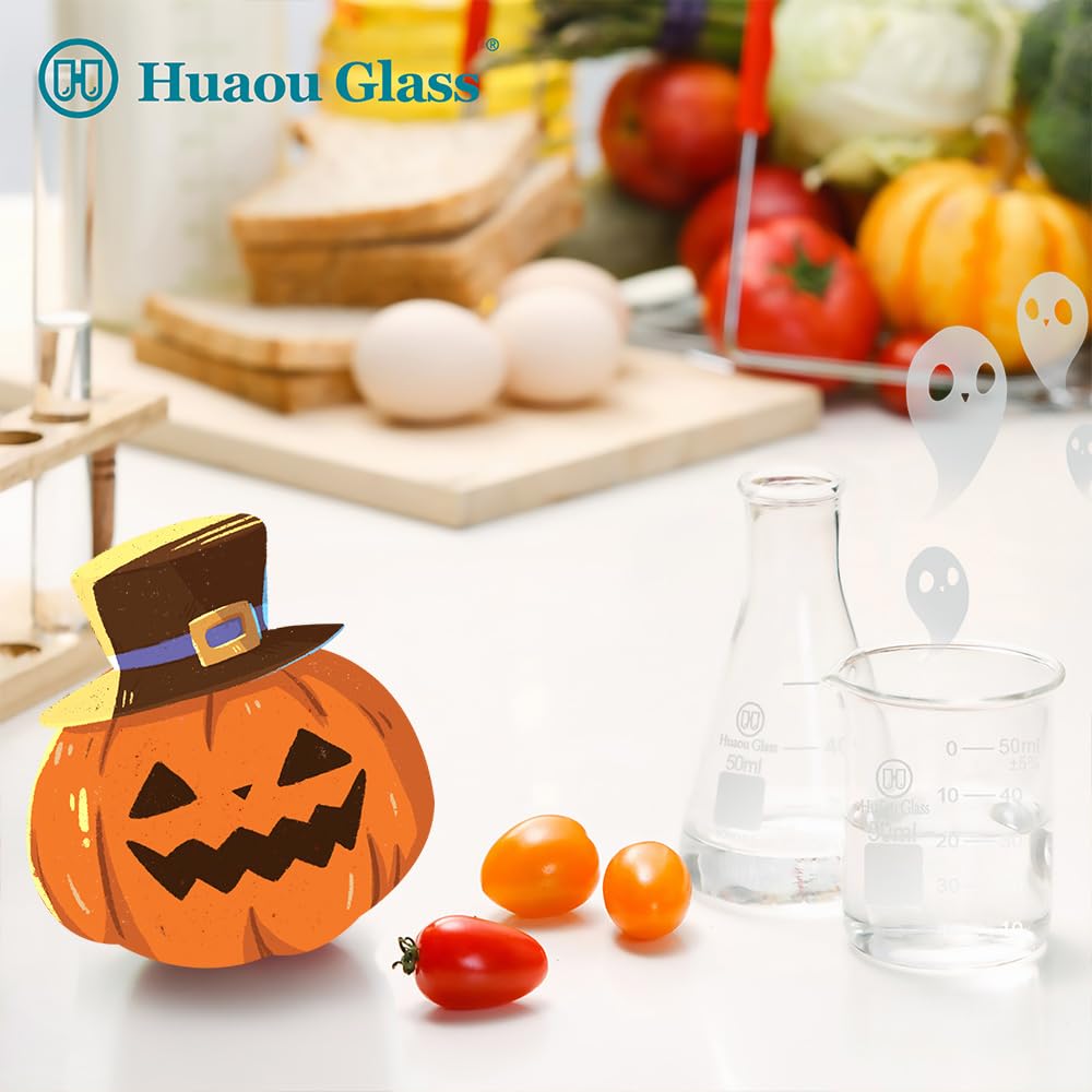 50ml Glass Erlenmeyer Flask Set, Narrow Mouth Graduated Flasks, 3.3 Borosilicate Glass, Ideal for Laboratory, Classroom or Home Use, HUAOU, Pack of 6 — Amazon image 3