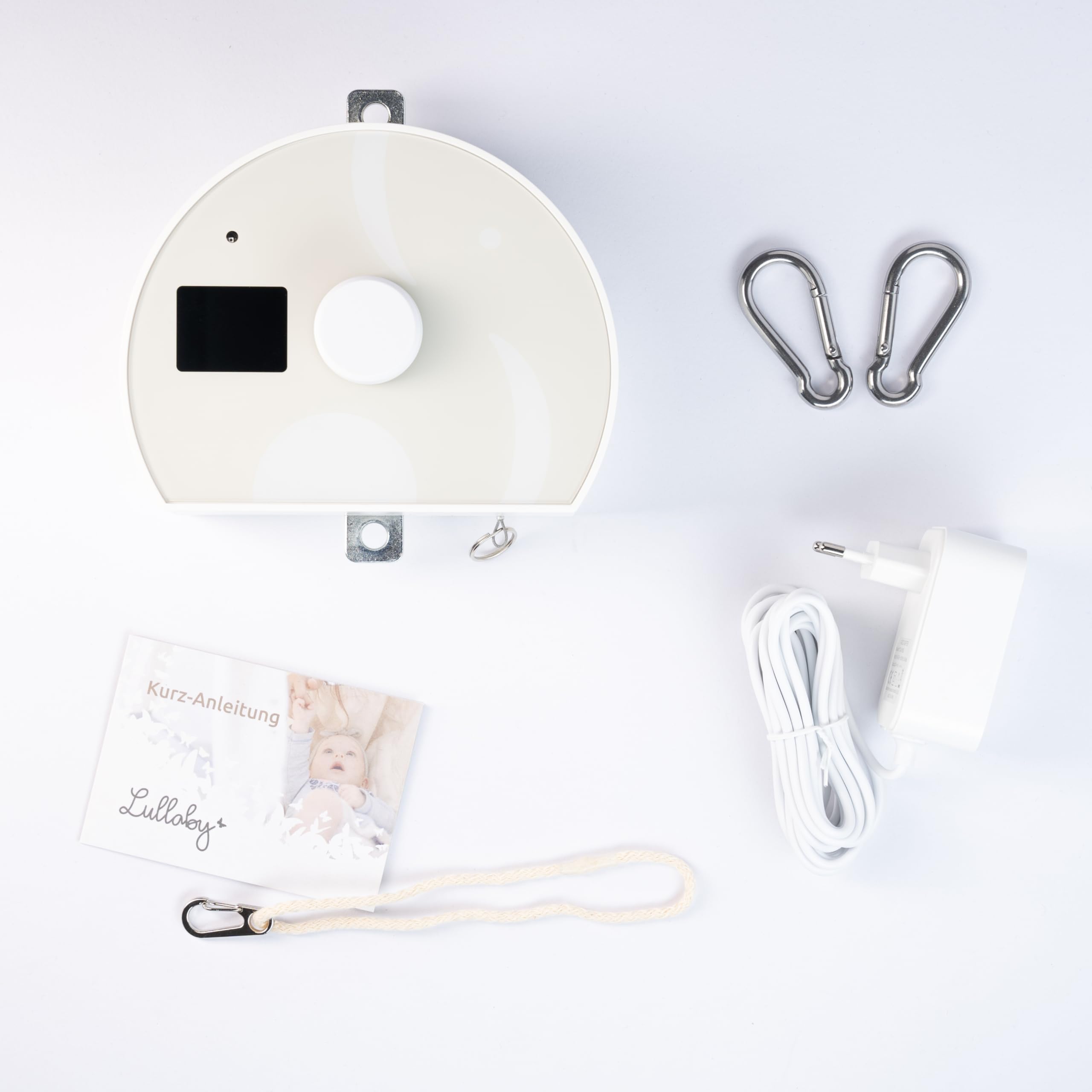 elvent® Lullaby Motor für Federwiege, Made in Germany, Smart-Display, Geräuscharm (Weiß/Mocca)