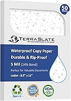 Vista 11 de TerraSlate Premium Papel Impermeable, 5 MIL 8.5" x 11", Compatible con Impresora Láser y Máquina Copiadora, Papel de Copia Duradero y Resistente a