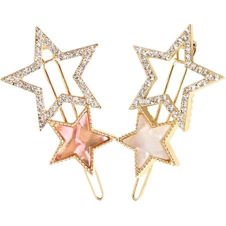 Amazon Wind Currents ヘアピン ラインストーン 星型 ヘアピン スリーピン パッチン留め 前髪 ヘアクリップ ヘアアクセサリー 可愛い おしゃれ 誕生日 プレゼント女性用 キラキラピン 2本セット Wind Currents ヘアピン 通販