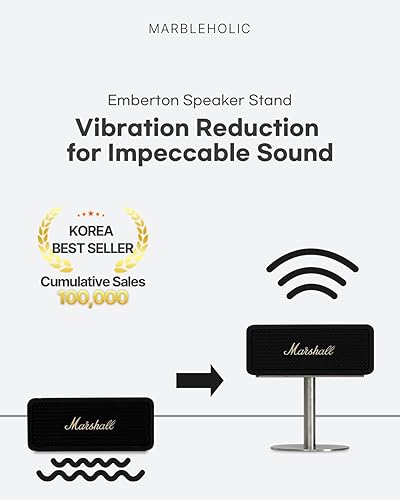 Miniatura 3 de Emberton - Soporte de altavoz (dorado satinado), para altavoz Marshall Emberton, calidad de sonido óptica, ancho 5.35 pulgadas de alto 3.94