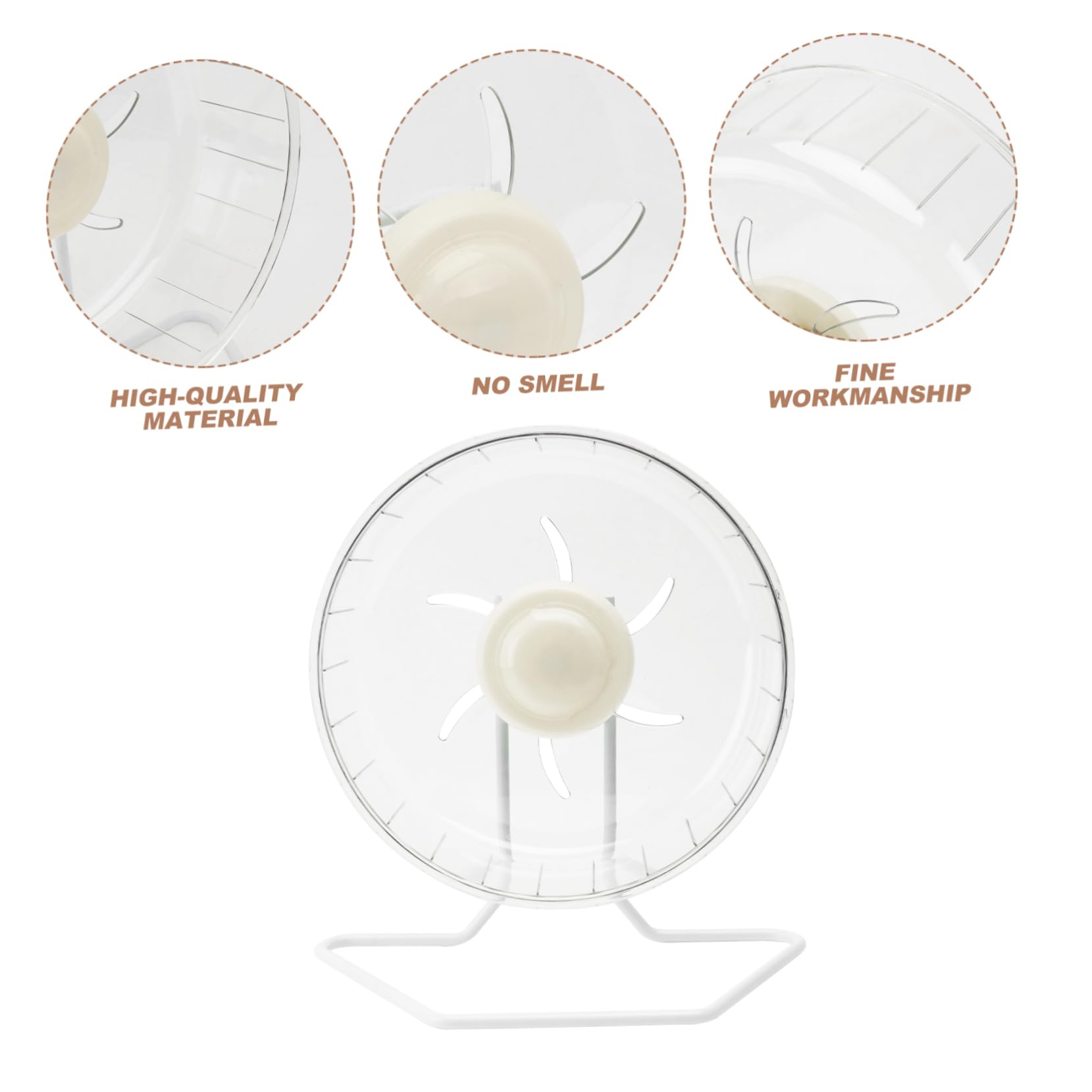Roue d'exercice pour Hamster Silencieuse en Plastique et Fer, Blanche