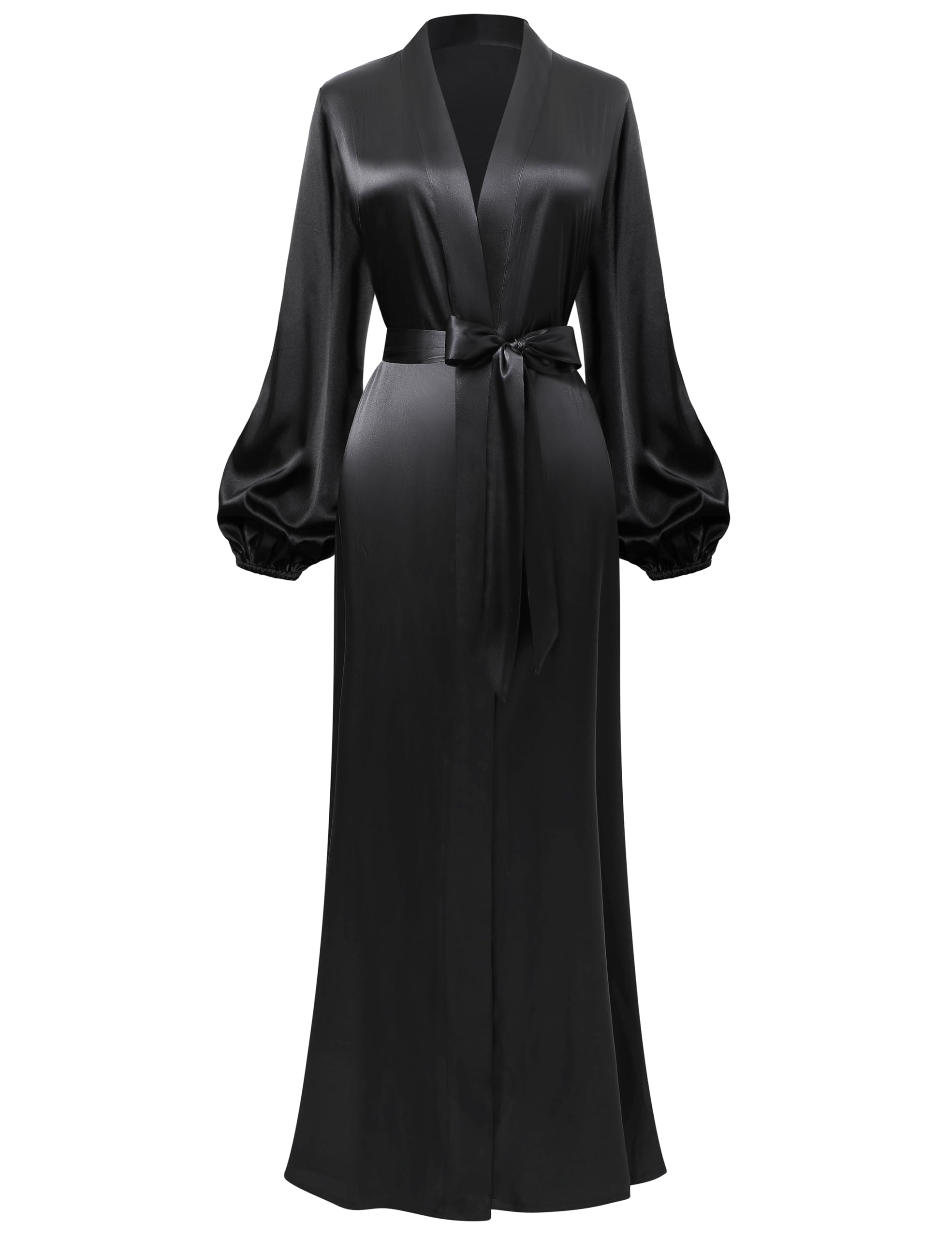 PRODESIGN Satin Kimono Robe Women Long Silky Kimono Bathrobe Sleepwear Wedding Bridesmaid Robe