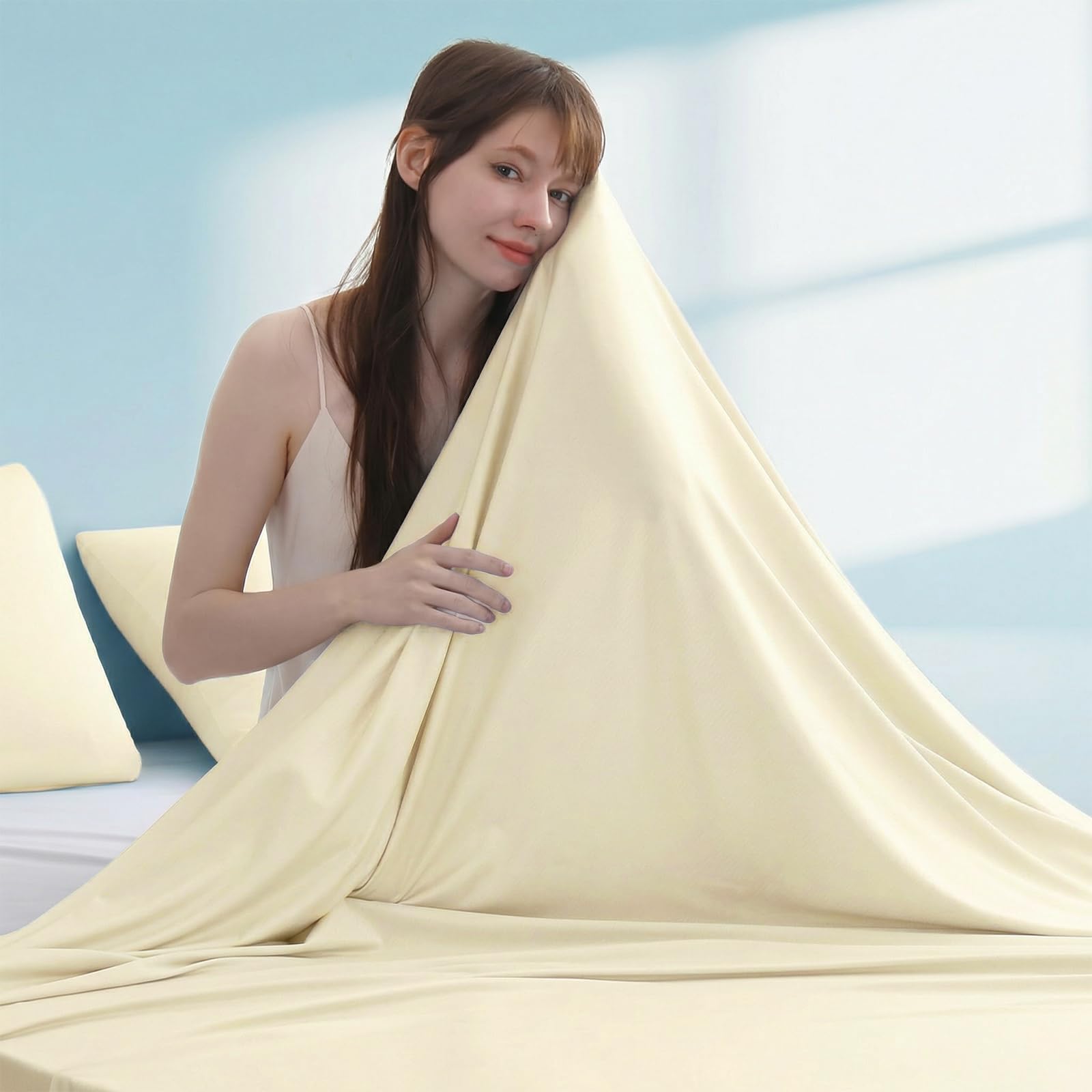 Elegear Cooling Blanket, Arc-Chill 3.0 Summer Blanket Q-Max 0.5 Cooling Sheets for Night Sweats and Hot Sleeper Soft Lightweight Thin Throw for Bed Sofa Travel, Double/King Size, 200x220cm, Beige