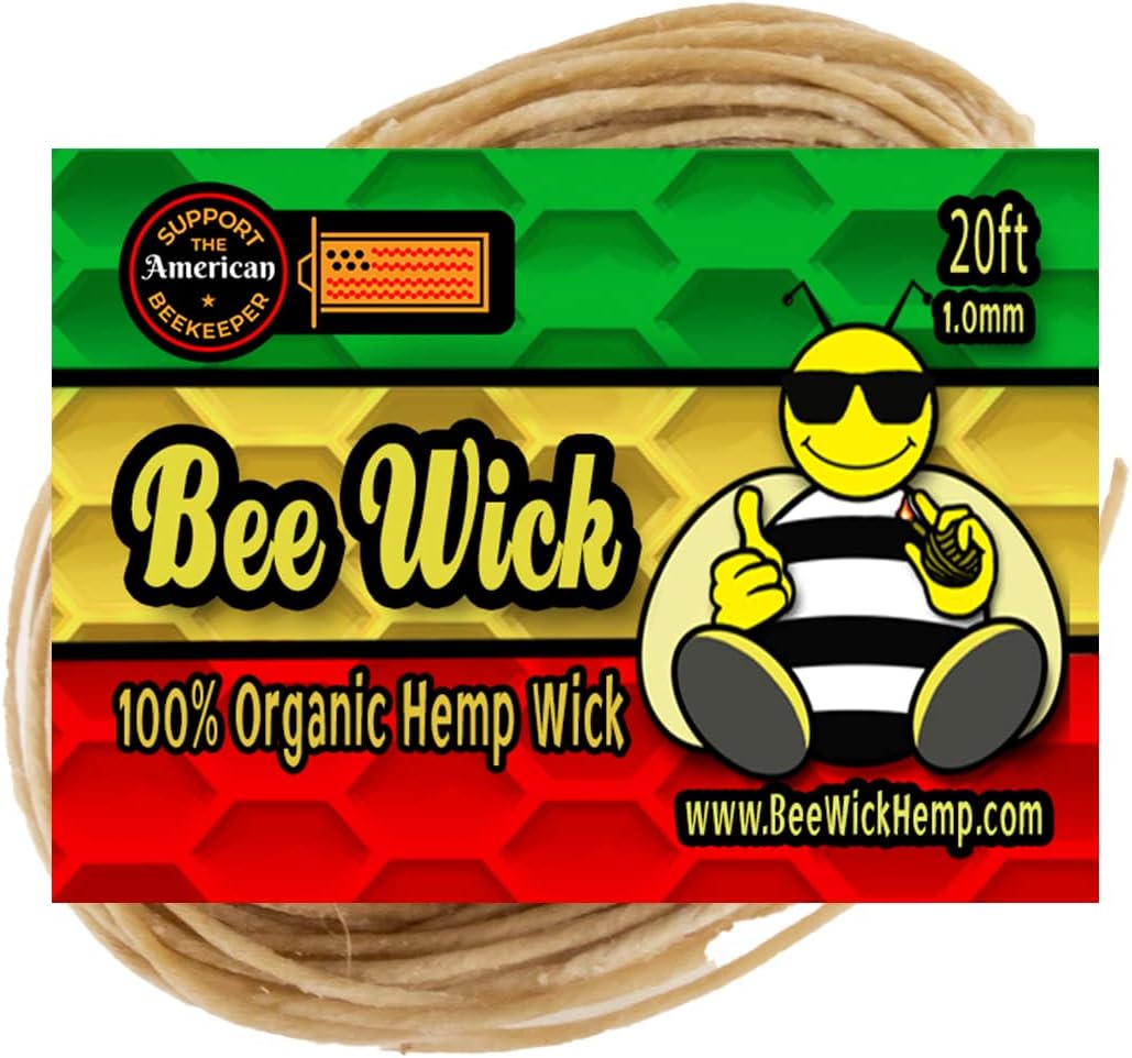 Bee Wick Hemp 100 Organic Hemp Wick, Made with American