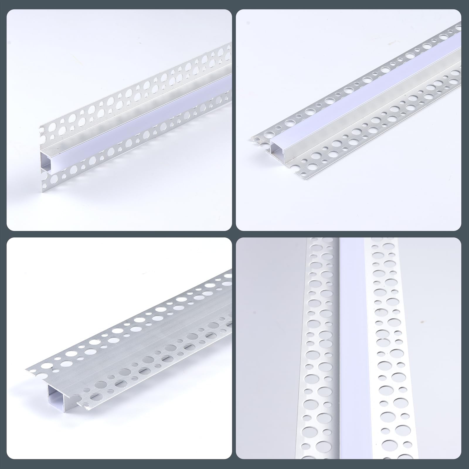6 Stück 1 m milchig weiß Diffusor LED Trockenbau Trockenbau Aluminiumk U-Form ohne Zierleiste für Lichtstreifen