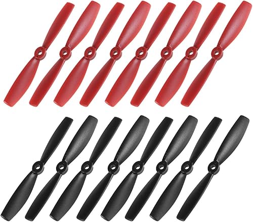 uxcell Hélices Bullnose 5045 5x4.5 pulgadas CW CCW 2-Vane para RC Quadcopter Hexacopter Multirotor, Negro Rojo 8 Pares