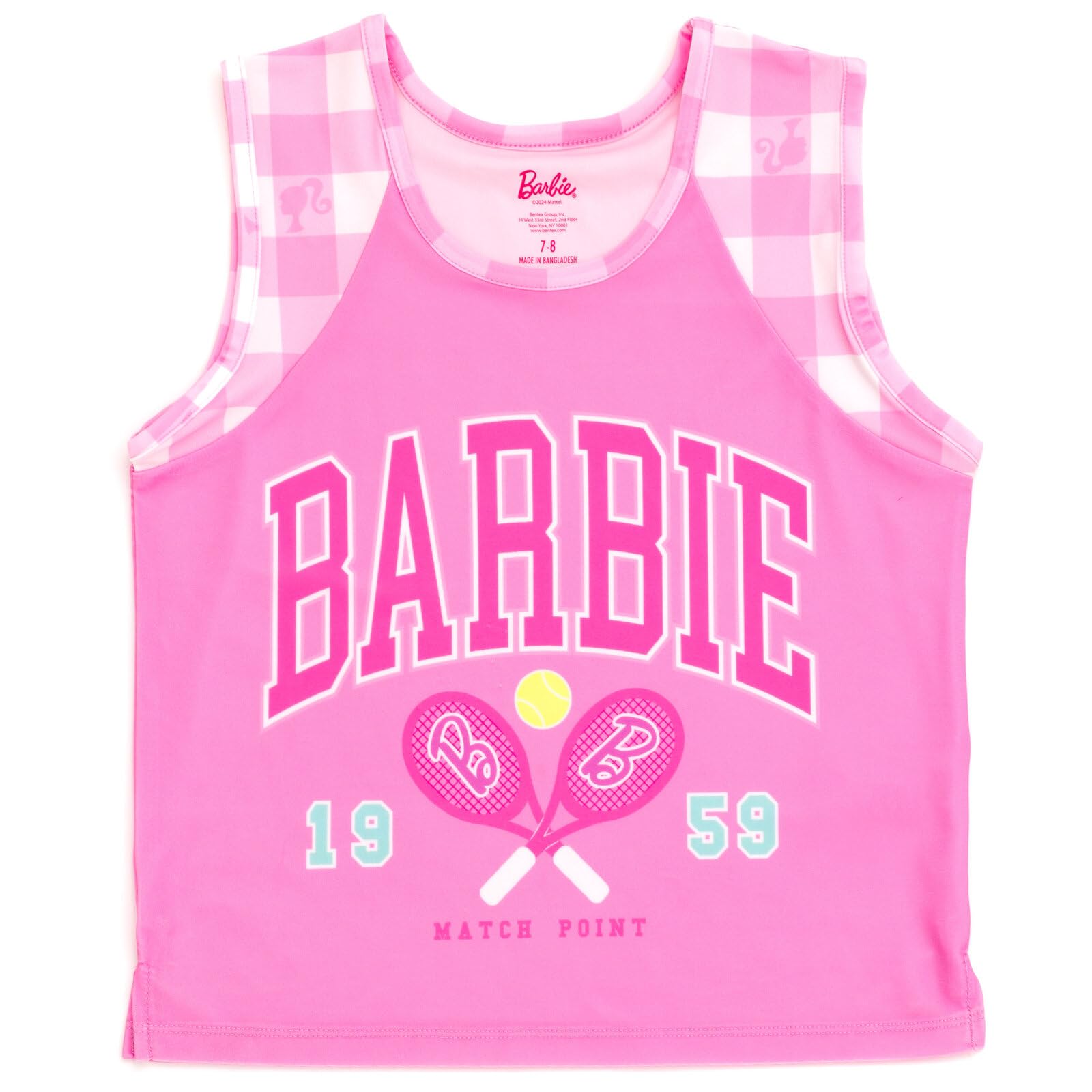 Barbie Conjunto de camiseta sin mangas y falda plisada para niñas pequeñas y grandes