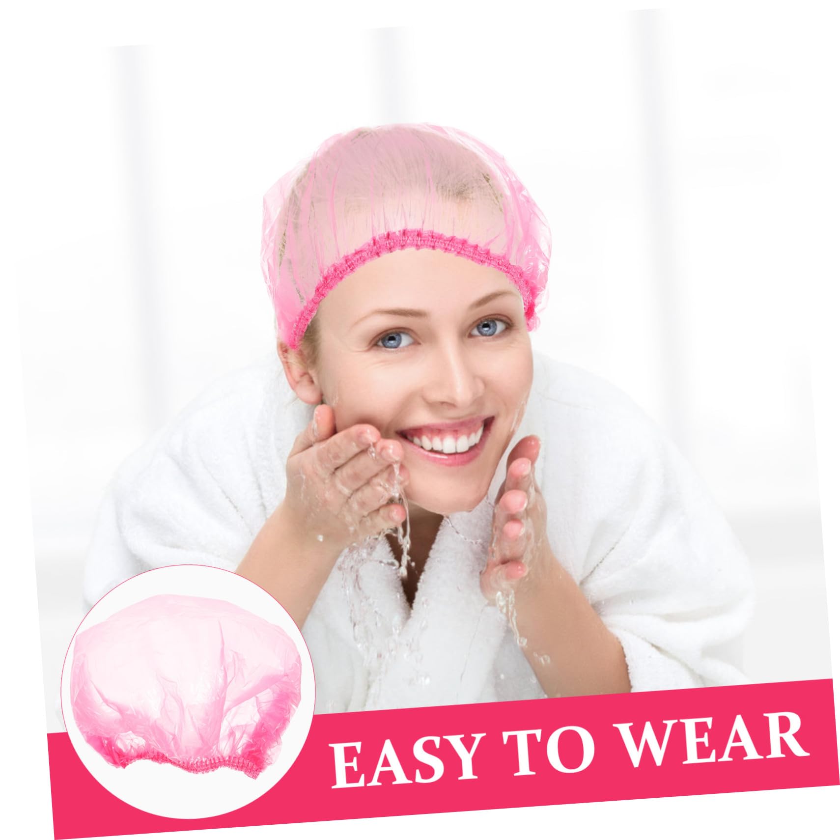 Extra Große Duschhauben für Damen, 500 Stück, Elastisch, Rosa