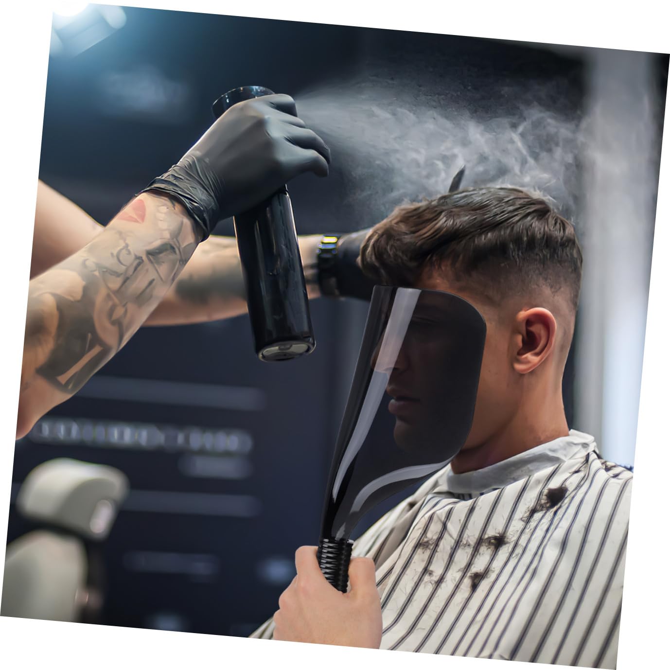 3 Teilige Haarmaske, Haarspray Gesichtsschutz, Haarspray Gesichtsmaskenschutz Für Den Barbershop, Haarspray Gesichtsmaskenabdeckung Für Den Barbershop, Haarschneideschutz,