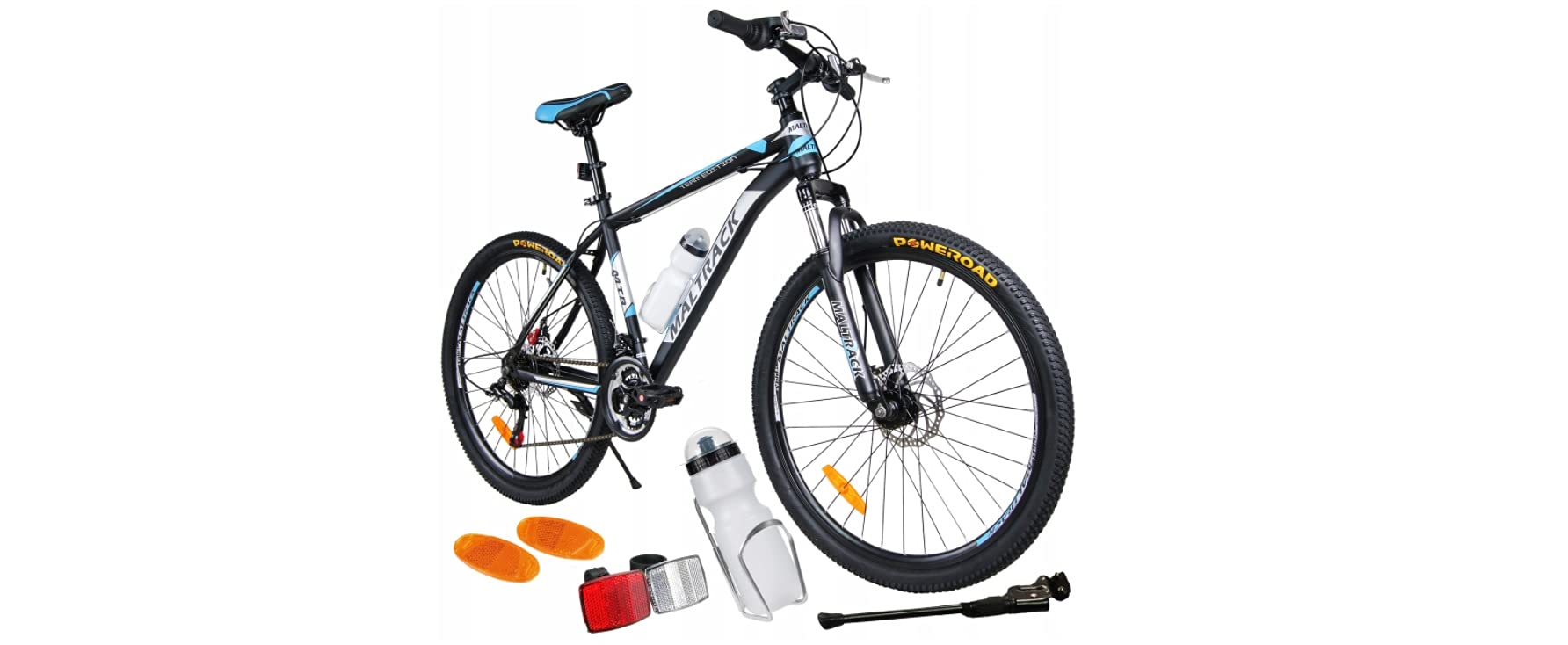 BDW rower górski Shimano, 18-biegowa przerzutka, hamulec tarczowy, opony 26", rama MTB 18", dodatki