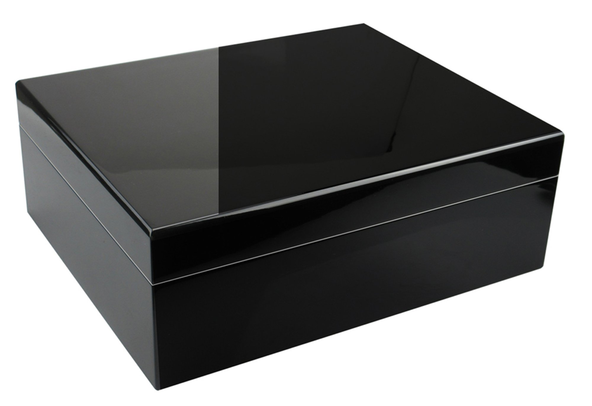 GERMANUS "Prandium" Premium Zigarren Humidor mit Digital Hygrometer in Schwarz für ca. 100 Zigarren