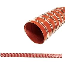 Length 1 Meter-10 Meter Flexible Ducting Hose, Heat-Resistant Exhaust Hose for Auto Shop Dryer Power Generator Ac, Air Duct Induction Intake Pipe Hose with Clamps & Steel 51mm2"
