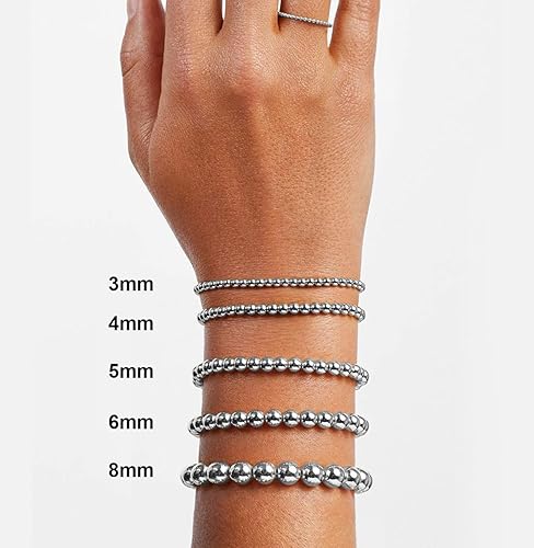 Miniatura 2 de Cuentas de acero inoxidable a granel 0.197 in300PCS Cuentas espaciadoras de metal redondas a granel para fabricación de joyas