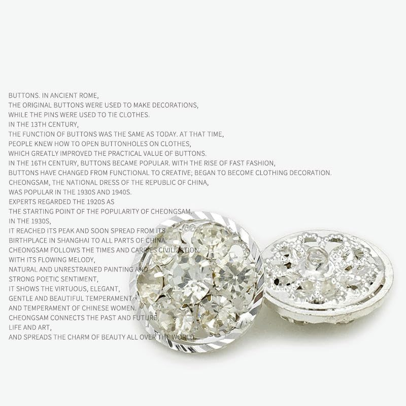 Knoop, luxe knopen, naaiknop, 10 stuks 25 mm metalen bloem strass knop schacht diamant accessoires DIY bruiloft decor naaien kledingknoppen (kleur