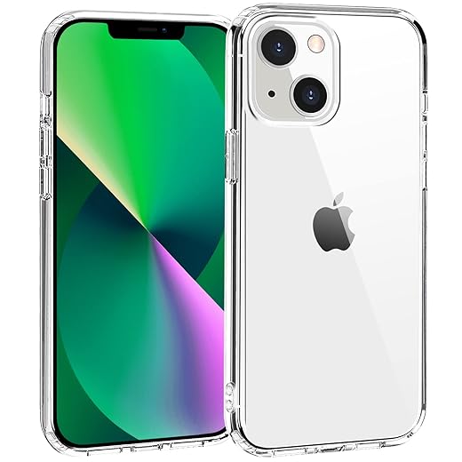 TENOC Phone Case Compatible with iPhone 13 Mini, Clear Case Non-Yellowing Protective Bumper Hard Back Cover for 5.4 Inch