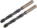 Uxcell 2pcs Boutons de forage de Jobber 8.5mm (0.335") Nitride noir & Enduit de titane or M2 Acier à grande vitesse (HSS) Boutons de forage pour alliage d'aluminium en acier inoxydable