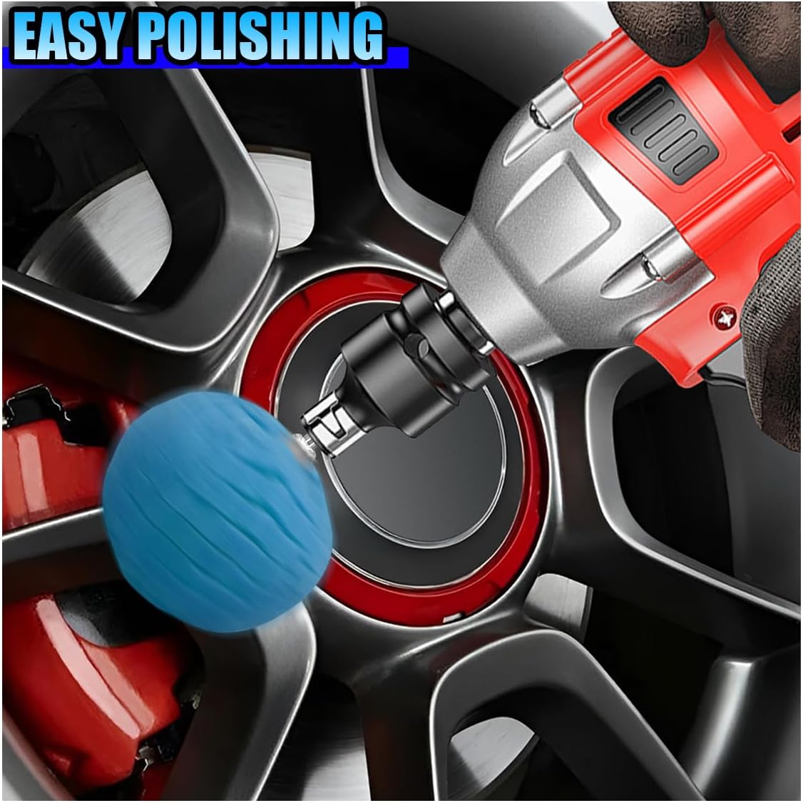 6PCS Car Drill Buffing Polishing Sponge Pads for Wheel Hub Cleaning - Car Cone Metal Polish Foam Sponge Buffing Polishing Balls for Auto Wheel Care&Detail Cleaning - Auto Buffer Polisher Kit