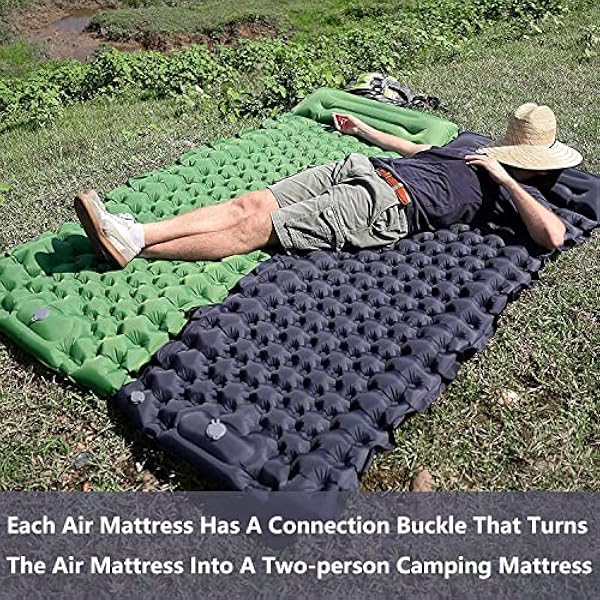 LISANNE Camping Slaapmat Opblaasbare Camping Matras met ingebouwde Voetpomp, Ultralight Compact Slaapkussen voor Camping, Backpacking, Wandelen, Reizen, Tent, RV, Waterdicht en Draagbaar