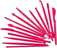 Vista 2 de yueton Juego de 14 piezas de plástico para manualidades de arcilla para modelar y esculpir (rosa intenso)