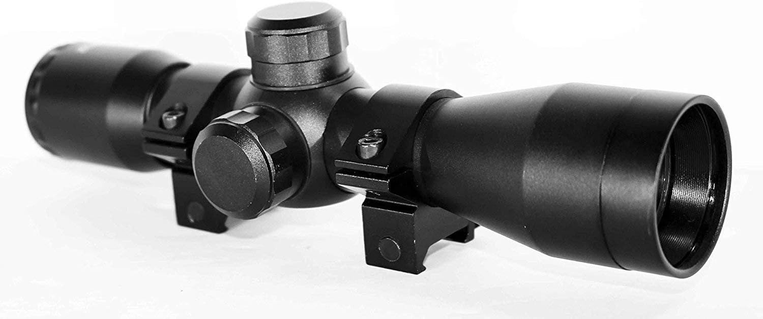 TRINITY 4x32 Compact Scope w/Mount – Mil-Dot Reticle, Blue Multi-Coated Lens, Matte Black, Fits Winchester 1200–1500
