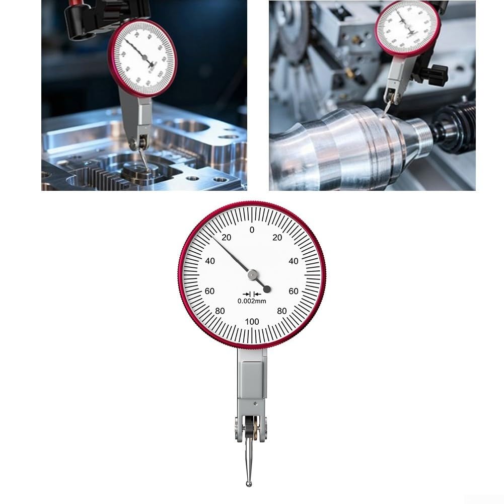 Inversión automática para indicador de prueba de dial con rango de 0 a 0 de 8 mm y resolución 0 002 para instrumentos de medición de precisión (grande 0-0,2 mm)